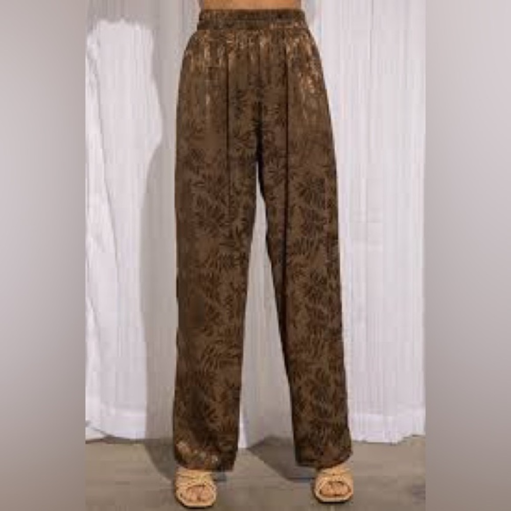 Baevely Brown Dress Pants with Textured Suede Look
